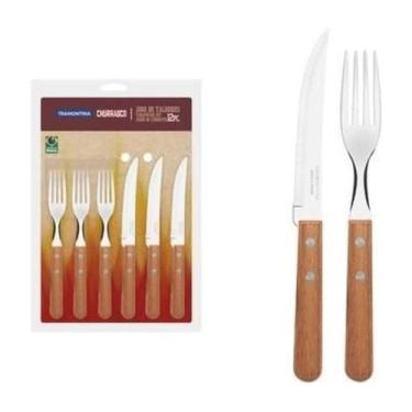 Imagem de Faqueiro Jogo Talheres Aço Inox Tramontina Dynamic 12 Peças, Inox e Ma