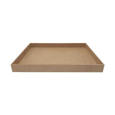 Imagem de Bandeja Retangular Lisa Simples 23,5x17,5x2,5 Kit 3un Mdf 3mm Madeira 
