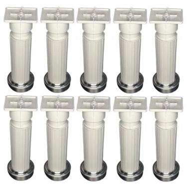 Imagem de Kit C/ 10 Peças - Pe Para Armario França 14 a 17cm Branco - Fabio Ferr