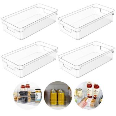 Imagem de Kit 4 Caixas Organizadoras Armário Cozinha Gaveta Transparente - Ou