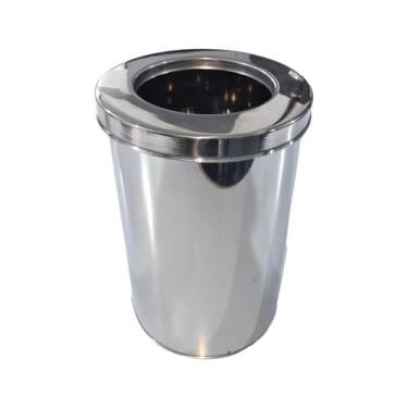 Imagem de Cesto Lixeira Em Aço Inox Com Aro Cozinha Banheiro 12 Litros - Onixlim