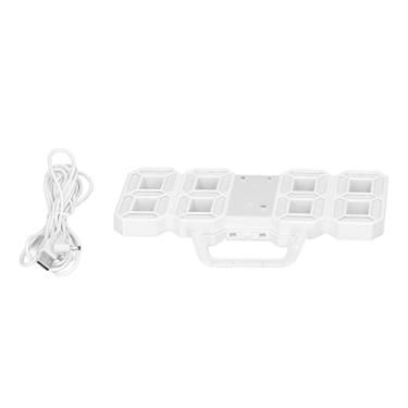 Imagem de Relógio de Parede LED 3D Temporizador de Despertador de Parede Digital Com Temperatura, Exibição de 12/24 Horas, Luz Noturna, Alimentado por USB, Design de (Palavra Vermelha)