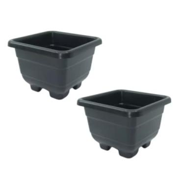 Imagem de Kit 2 Vasinhos/Cachepô quadrado 6cm - Vaso de Planta indicado para Suculentas - COR: PRETO