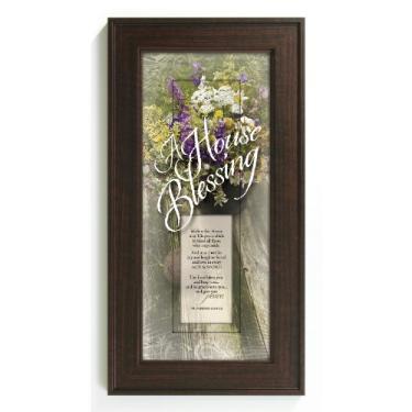 Imagem de Dexsa A House Blessing Wood Wall Art Frame Plaque | 20.3 cm x 40.6 cm | Cabide para pendurar | Dentro desta casa que Sua paz permaneça para abençoar todos aqueles que entrarem