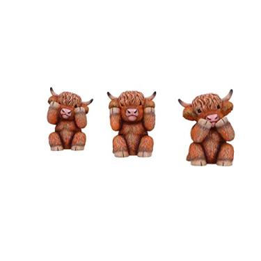 Imagem de Nemesis Now Three Wise Highland Cows, marrom, 9,6 cm