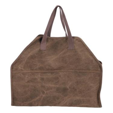Imagem de 18.1x22.4x9.4inch Saco de Madeira Extra Grande e Pesado Com Alças, Transportadora de Troncos de Lenha de Tela, Bolsa de Armazenamento Resistente, Bolsa de Transportar Toras para