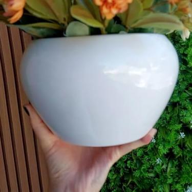 Imagem de Cachepot Vasinhos Para Arranjo Vaso Centro de Mesa Cerâmica Orquídea Suculentas Tam G (Branco)