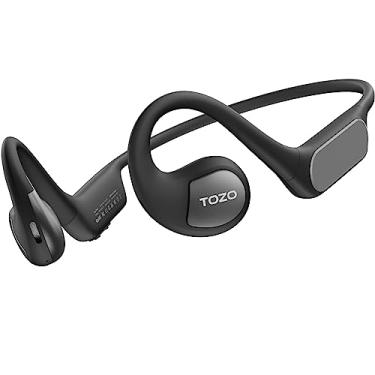 Imagem de TOZO OpenReal Open Ear Headphones Fones de ouvido sem fio Bluetooth 5.3 Air Conduction Fones de ouvido esportivos com som premium ciclismo Preto fosco