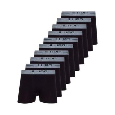 Imagem de Kit com 10 Cuecas Boxer Lupo 784-016, Preto, M