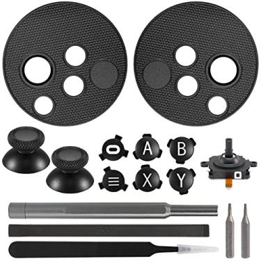 Imagem de VRbrother Metal Left and Right Controller Replacement Keyboard, Mushroom Caps, ABXY Buttons Return Key Function Key, Analog Joystick Replacement (1pcs) for Meta Oculus Quest 2 Accessories (Black)