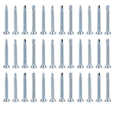 Imagem de 50pcs M4.2 Parafusos de Auto-Perfuração de Cabeça Plana Defina Parafuso de Perfuração Parafuso de Parafuso de Cauda para a Aço Estrutura de Aço Instalação de Telha de Aço 100%