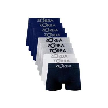 Imagem de Kit Com 10 Cuecas Boxer Algodão Sem Costura Zorba 781, Aleatório, GG