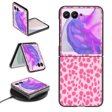 Imagem de Capa para Motorola Moto Razr Plus 2024 para Moto Razr 50 Ultra, capa de telefone para mulheres e homens, fina, rígida, à prova de choque, proteção flip para Moto Razr+ 5G 2024, estampa de leopardo