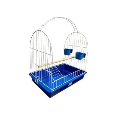 Imagem de Poleiro Para Calopsita Com Comedouro - Gaiolas Monaco, Azul