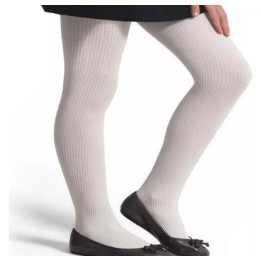 Imagem de Meia Calça Iinfantil Canelada Selene Fio 70 Elastano 9500, Branco, G