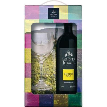 Imagem de Kit Vinho Quinta Jubair Bordô Suave com 1 Taça - 750ml - Góes - Viníco
