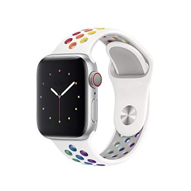 Imagem de Pulseira Sport silicone furo NK Compativel com apple watch series 38MM 40MM 41MM Pride