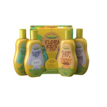 Imagem de Kit colônia Flora kids zoo infantil com 4 produtos Nossa flora