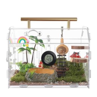 Imagem de Caixa de tarântula acrílica – Terrário para répteis à prova de fuga com trava magnética, abertura frontal para facilitar a limpeza, ideal para aranhas saltadoras, caranguejos eremitas e animais de
