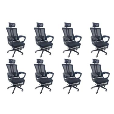 Imagem de Oficial Webshop - Kit 8 Cadeiras de Escritório Presidente Executiva Oficial Paris Preto