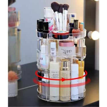 Imagem de Organizador de Cosméticos Giratório 360º Acrílico 3 Andares - YEPP, Tr