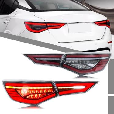 Imagem de Conjunto de luzes traseiras de LED compatível com Nissan Sentra 2020-2025 B18 Animação de inicialização sequencial acessório de lâmpadas traseiras transparentes