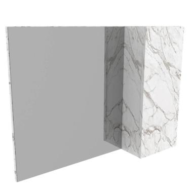 Imagem de Armário Espelheira para Banheiro 80cm Mármore Branco com 1 Porta BN3602 Lavabo