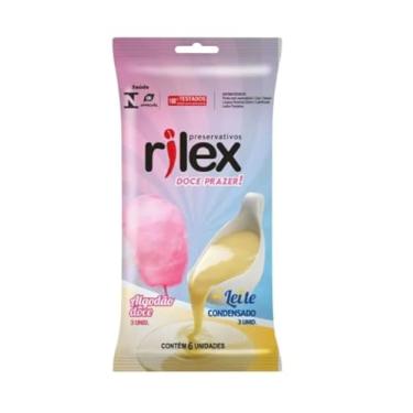 Imagem de Preservativo Lubrificado Rilex Leite Condensado Algodão Doce com 6 Unidades