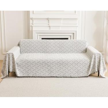 Imagem de AIVIA Cobertor de cama Loveseat, capas de almofada reversíveis antiderrapantes para sofás de 2 lugares com apoio de braço, capas protetoras de móveis para cães, gatos, animais de estimação (cinza