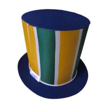 Imagem de Chapéu Cartola Alta Brasil Torcida Seleção Verde e Amarela Copa do Mun