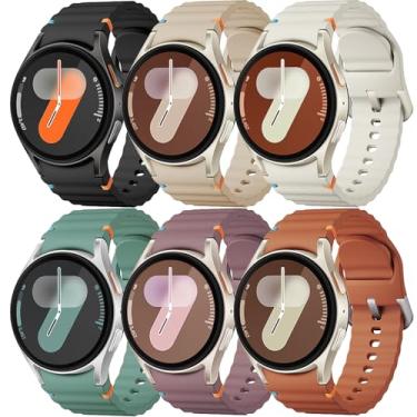 Imagem de Pulseira esportiva para Samsung Galaxy Watch 7 de 40 mm e 44 mm, pulseira de silicone macio sem lacunas para Galaxy Watch 6 5 4 FE de 40 mm e 44 mm/Galaxy Watch 6/4 Classic de 47 mm, 43 mm, 46 mm e 42