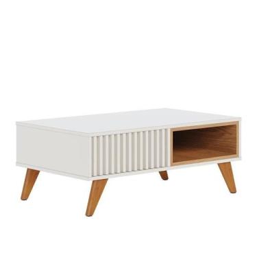 Imagem de Mesa de Centro Jeri Ripada Off White/Freijó - PR Móveis, Off White/Fre