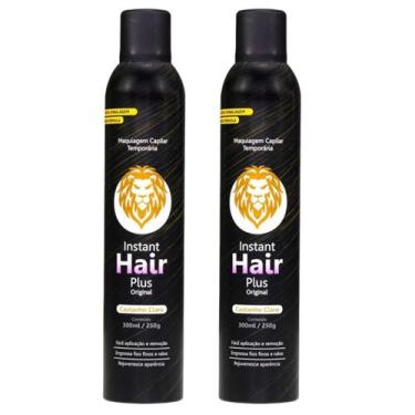 Imagem de Kit 2 Instant Hair Plus Castanho Claro 300ml Maquiagem Capilar
