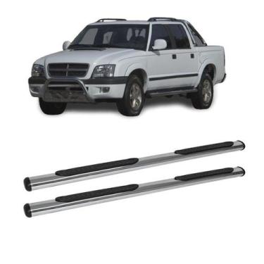 Imagem de Estribo S10 2000 2001 2002 2003 Cabine Dupla Cromado Oblongo - CCF