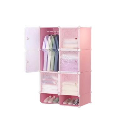 Imagem de Guarda Roupa Portatil Armario Sapateira Desmontavel Organizador Brinquedos Cabideiro Praia Campo Rosa
