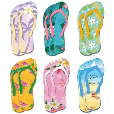 Imagem de 12 peças de blocos de anotações com tema de verão Hawian Trpical Fun Notepads autoadesivos Luaau lembrancinhas de festa de praia para lembrancinhas de festa de verão, casa, escritório, material