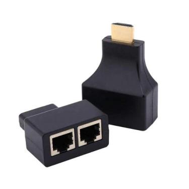 Imagem de Extensor HDMI 3D via 2 Cabos de Rede RJ45 Cat5e/6 30 Metros - Keedi