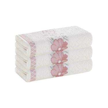 Imagem de Kit 3 Toalhas De Rosto Fio Cardado Yuna Karsten 48x80 cm Macias E Abso