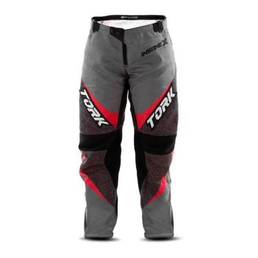 Imagem de Calça Motocross Enduro Trilha Off Road Pro Tork Insane X, Cinza, Verme