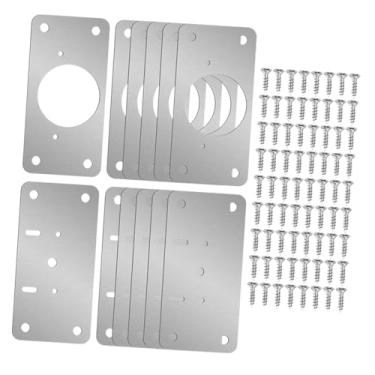 Imagem de IEUDNS 12x Placa de reparo de dobradiça com parafuso Kit de reparo de dobradiça de metal resistente à ferrugem Hardware para armário de cozinha Janela Gaveta
