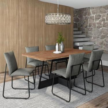 Imagem de Conjunto de Sala de Jantar 6 Cadeiras Chloe Carraro (Nogal Preto)