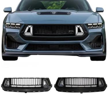 Imagem de Grelha de para-choque dianteiro compatível com Mustang 2024 Body Kit de corrida Grelha de carro Grelha dianteira Acessórios de carro (Preto brilhante)