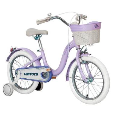Imagem de Bicicleta Retrô Lilás Infantil Com Pedal De Apoio Bike Para Meninas 32