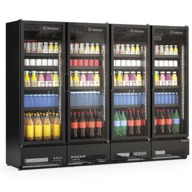 Imagem de Expositor Vertical Linha Carbono 4 Portas Gcvr1950cb Gelopar Refrigerador 1979 Litros All Black 220v