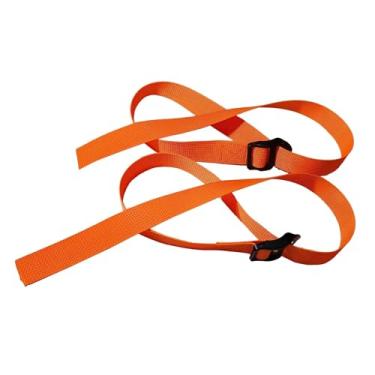 Imagem de rockible 2x Correias para pés de máquina de remo 76 cm Bandas fixas Leves Portáteis Tecido Oxford Acessórios para treinamento de pernas Esportes Ajustáveis, Laranja