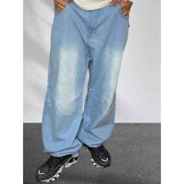 Imagem de Calca Masculina Dazzling Jeans Balão Extra Grande Bolso Original Homem