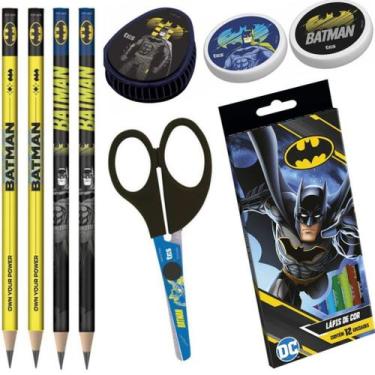 Imagem de Kit Batman com Lapis, Borracha e Apontador Tris, Kit3 Ap.Azul Cor Teso