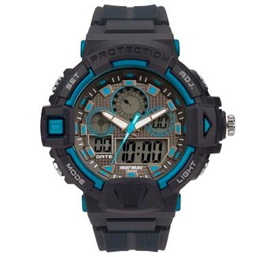 Imagem de Relógio MORMAII masculino anadigi preto azul MO1102/8A