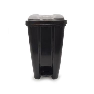 Imagem de Lixeira Com Pedal e Tampa Eco Nature 20L Preta 36x34x41Cm - Jaguar