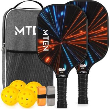 Imagem de Conjunto de pás Pickleball MTEN em fibra de vidro com 4 bolas e bolsa